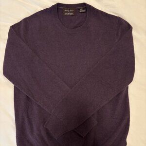 Black Brown 1826 Men’s 100% Cashmere Crewneck Sweater – Purple (Size M)